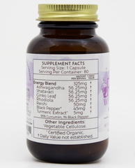 RDR Wellness Holistic Energy Herbal Capsule  80 count- Supplement Facts  